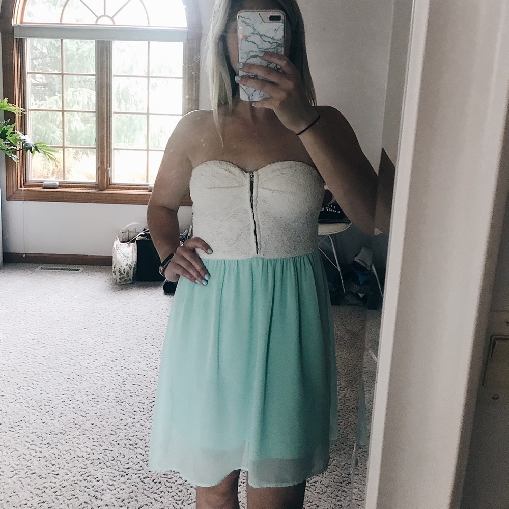 Lace mint dress